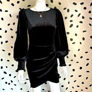 Black Velvet Body Con Mini Dress